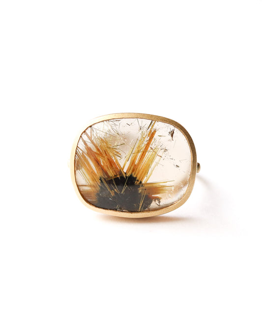 Collet Ring - Flower Rutile-Lattice Quartz -