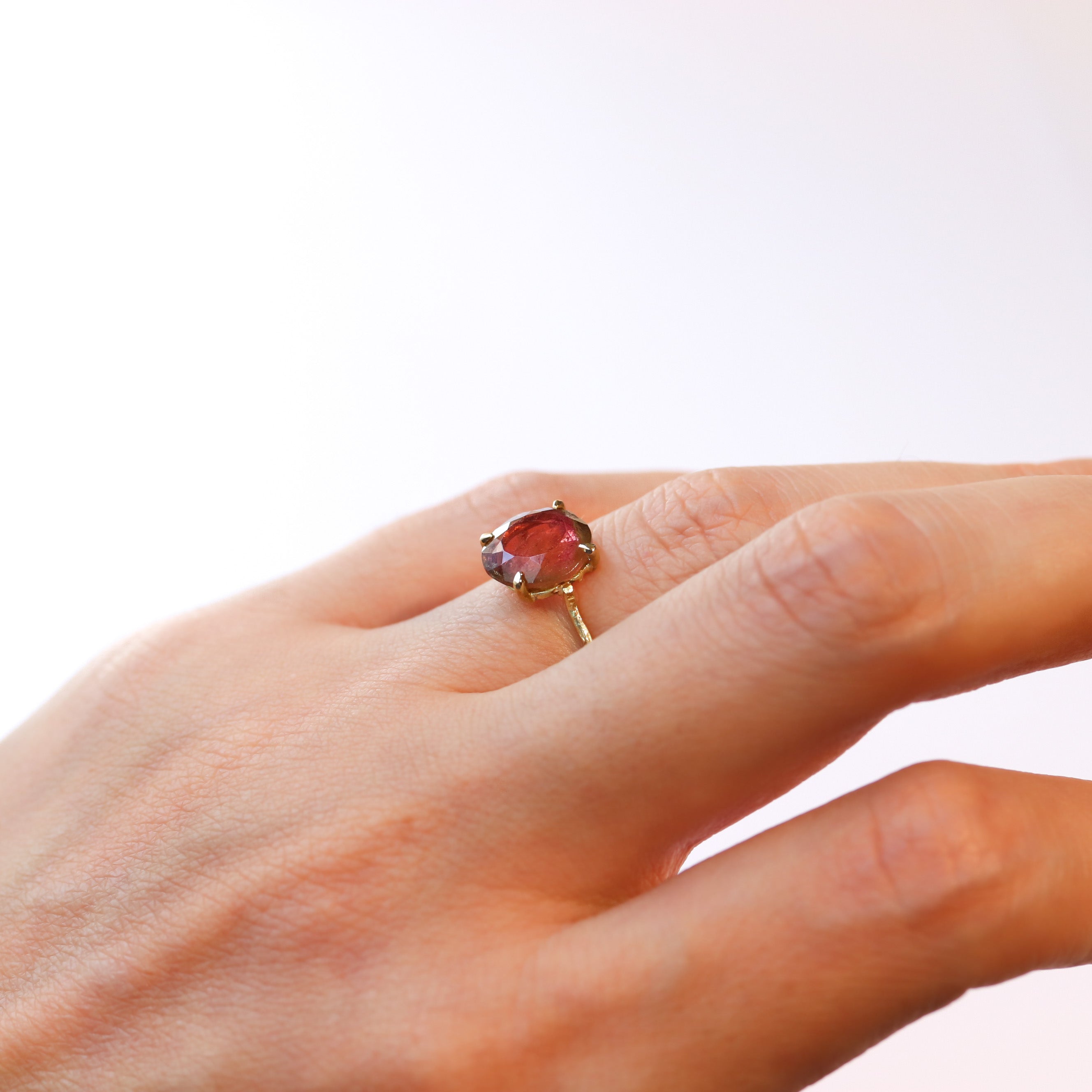 Flat Ring - Bicolor Tourmaline -