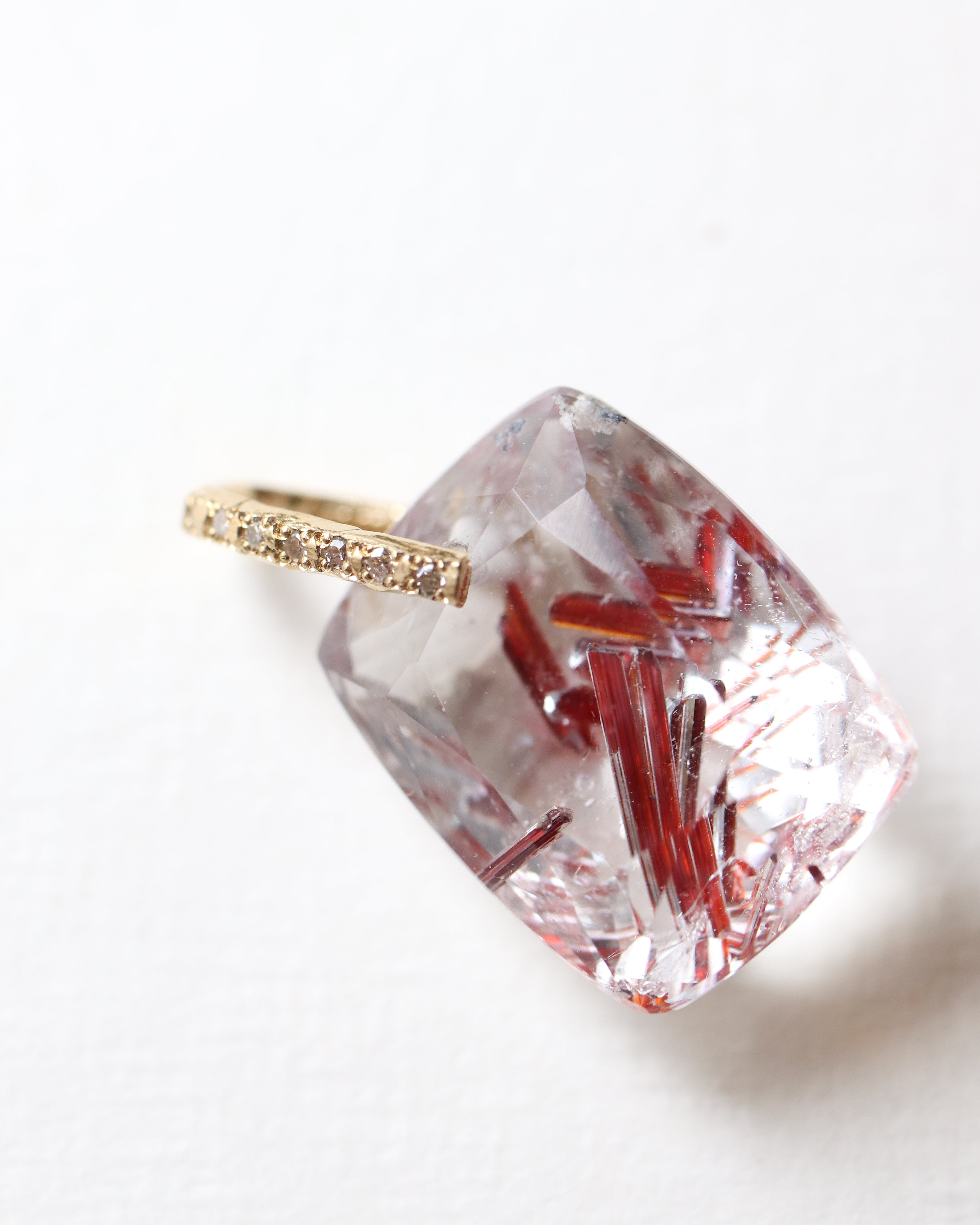 Hibiki Stone Necklace - Red Rutile -