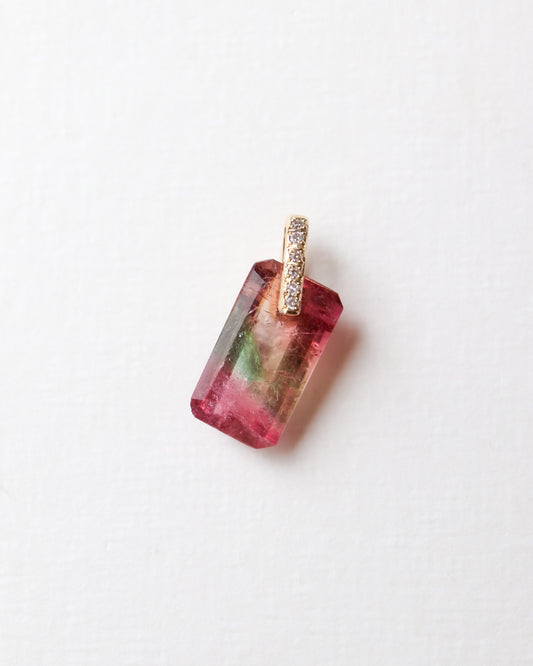 Hibiki Stone Necklace - Bicolor Tourmaline -