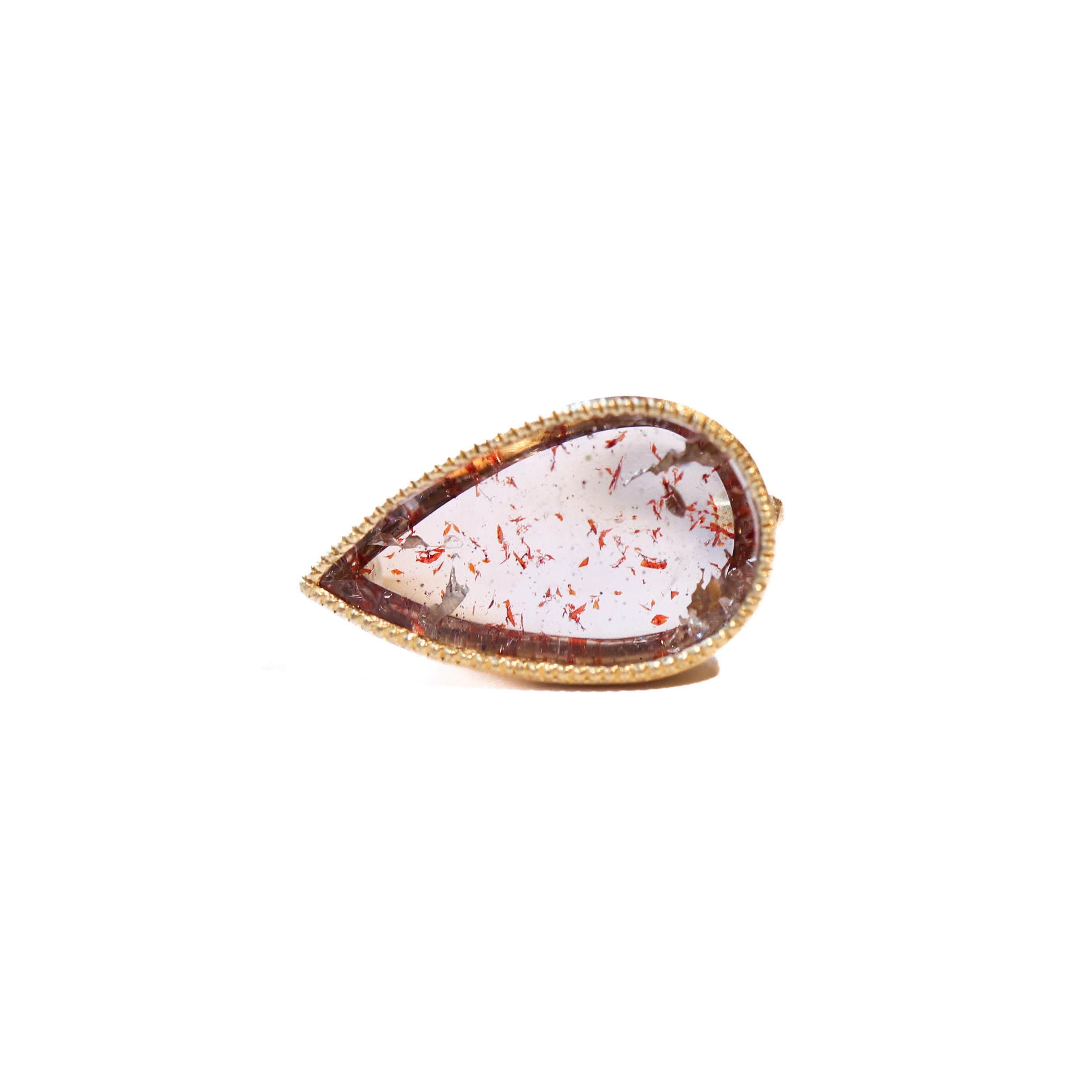 Milgrain Ring - Strawberry Quartz -