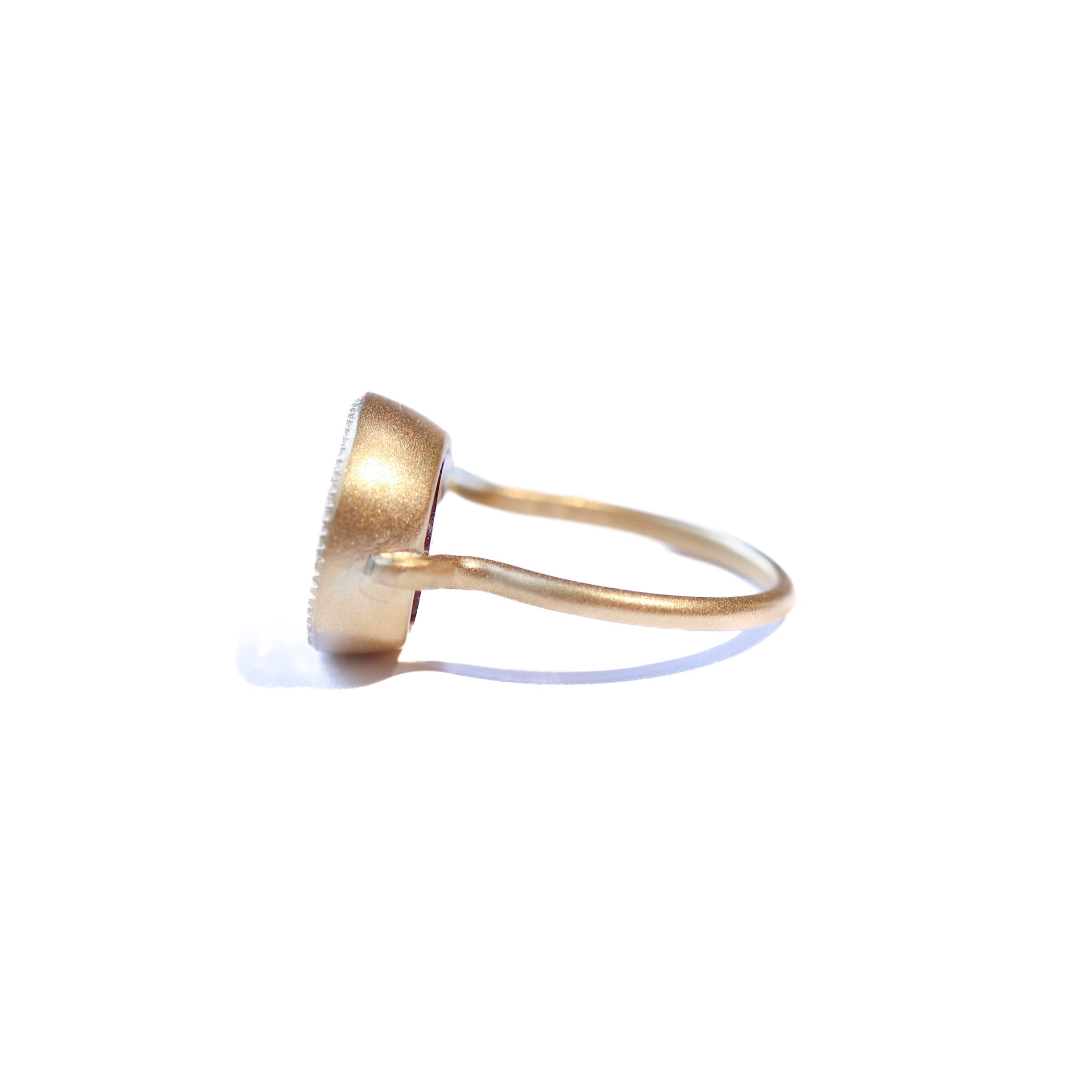 Milgrain Ring - Strawberry Quartz -