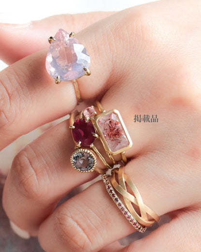 Collet Ring - Strawberry Quartz -