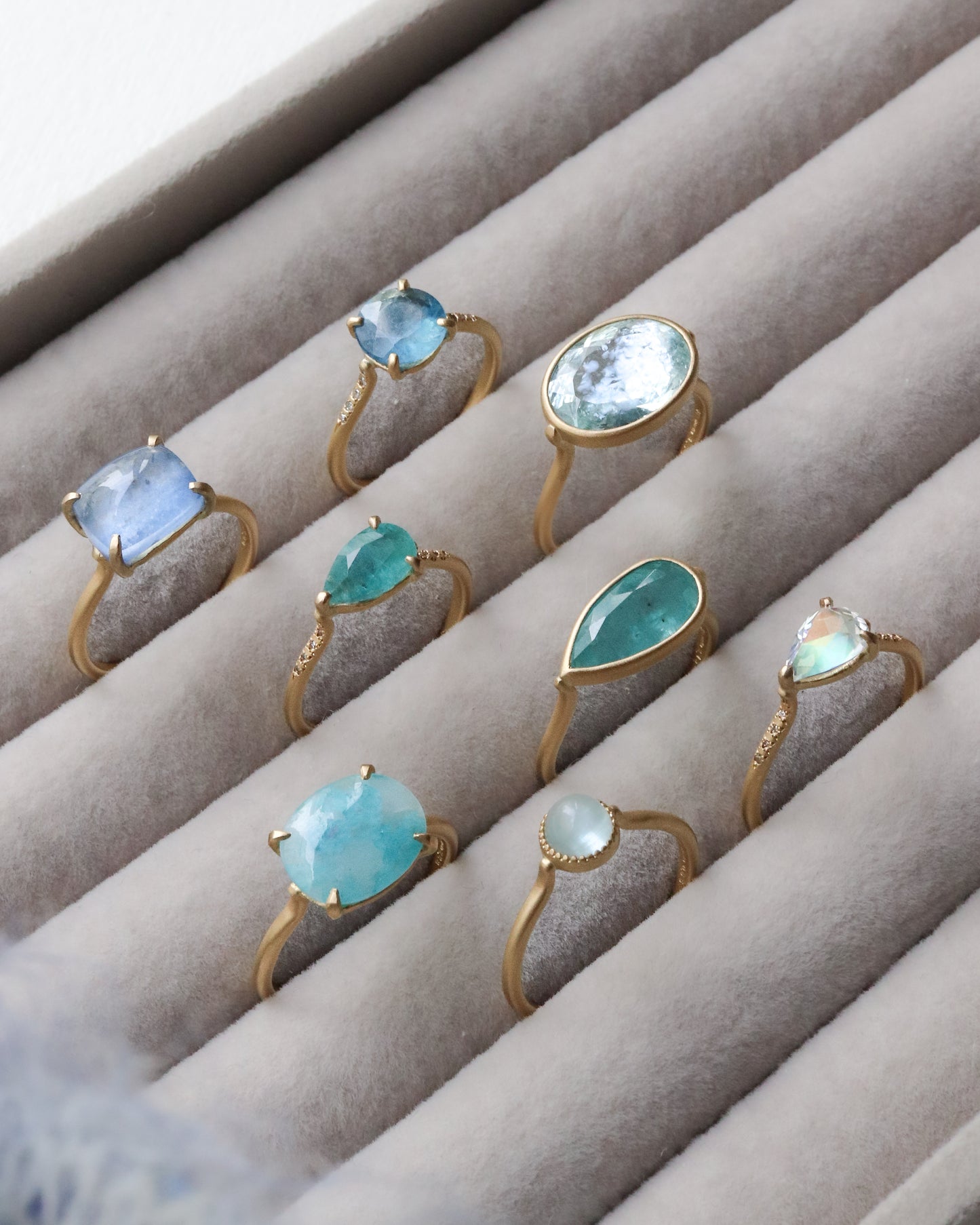 Prong Ring - Dumortierite in Quartz -