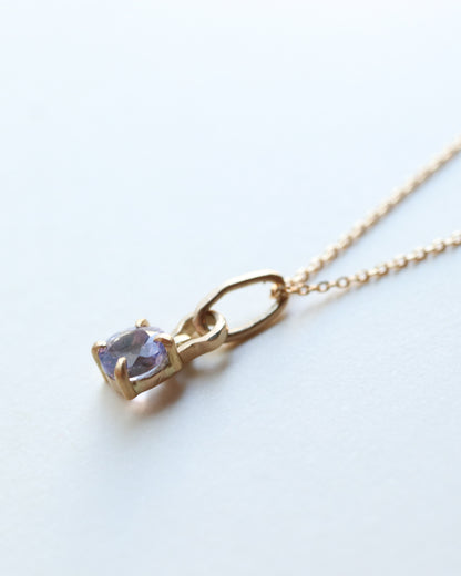 HorseShoe Prong Necklace - Tanzanite -