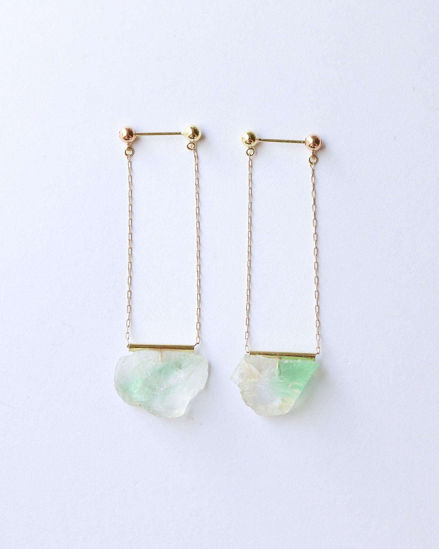 Pipe Pierced Earring - Fluorite -