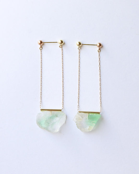 Pipe Pierced Earring - Fluorite -