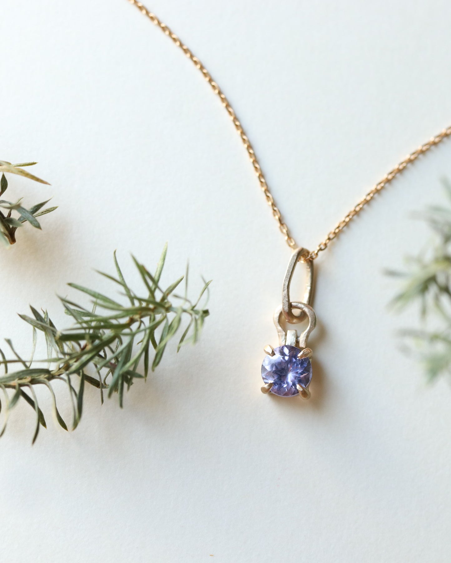 HorseShoe Prong Necklace - Tanzanite -