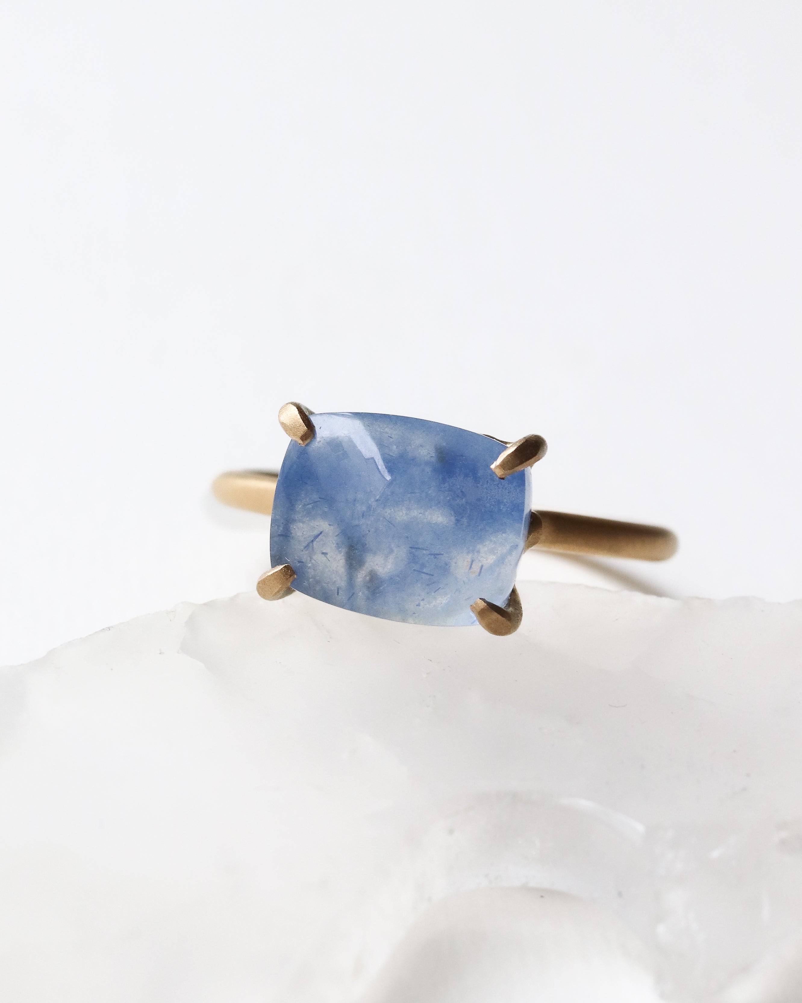 Prong Ring - Dumortierite in Quartz -