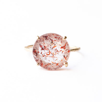 Flat Ring - Strawberry Quartz -