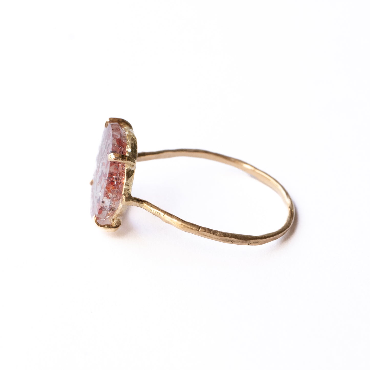 Flat Ring - Strawberry Quartz -