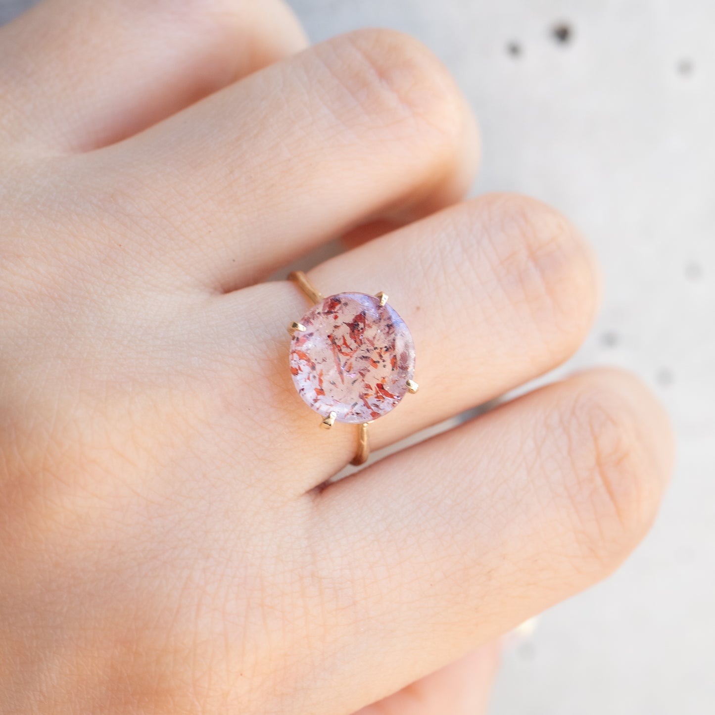 Flat Ring - Strawberry Quartz -