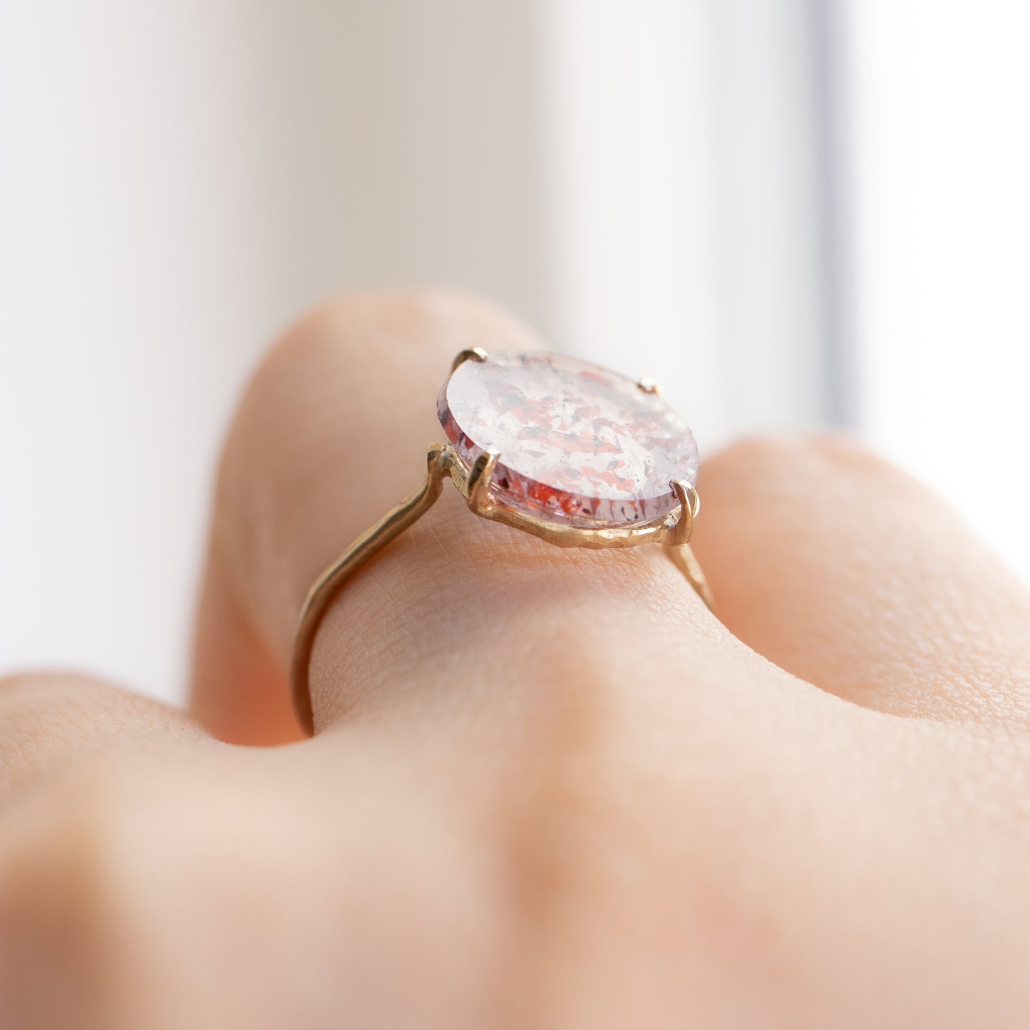 Flat Ring - Strawberry Quartz -