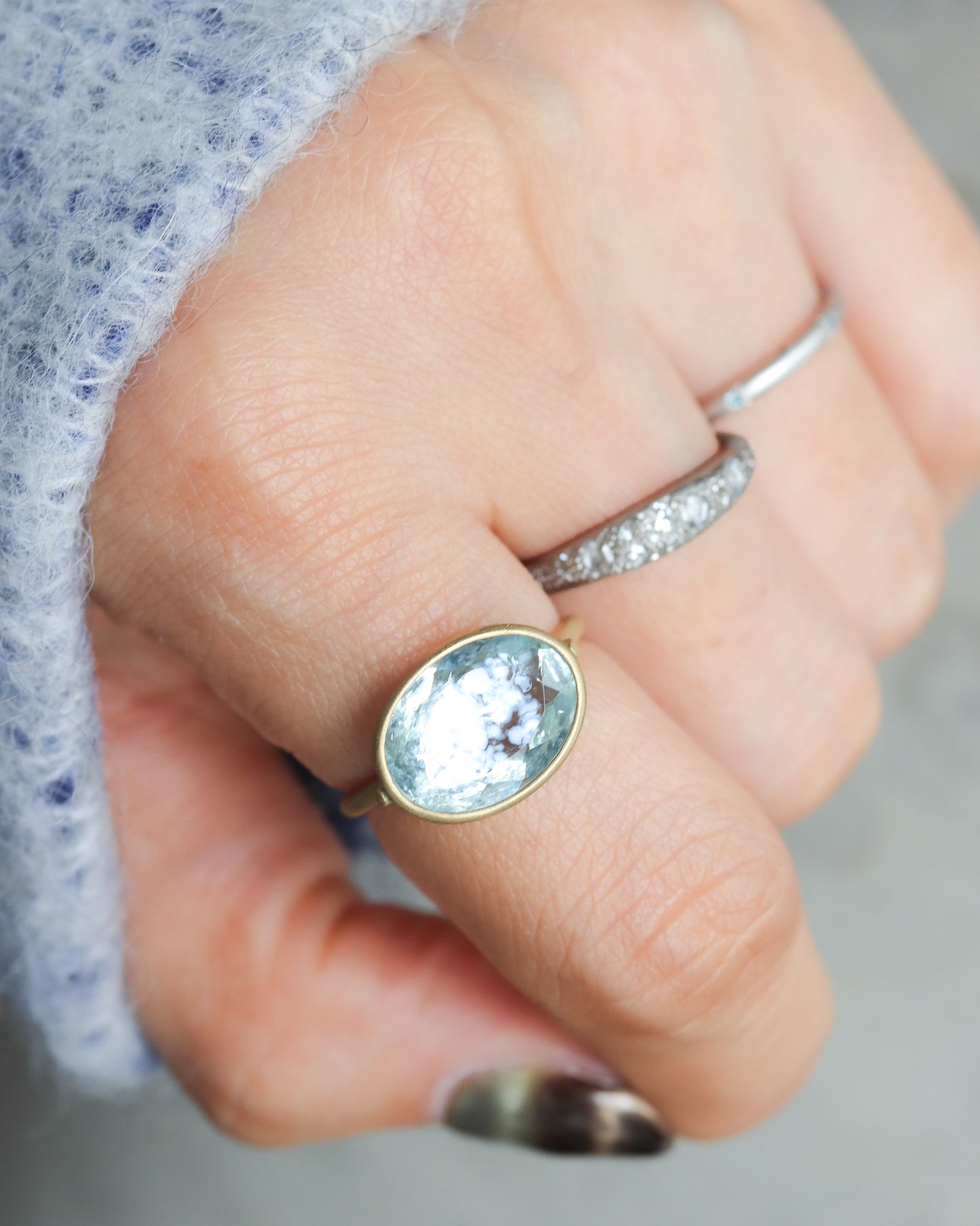 Collet Ring - Aquamarine -
