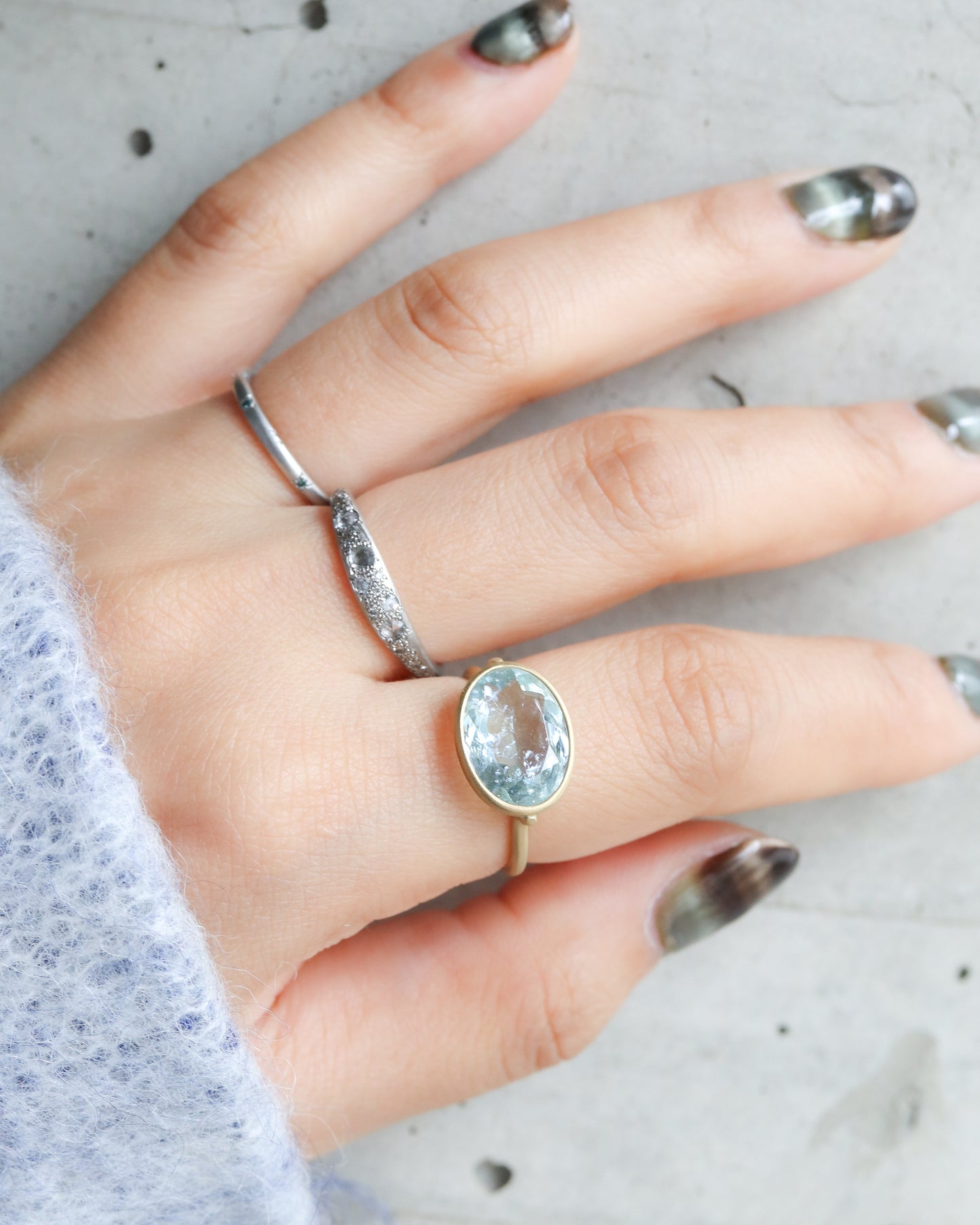 Collet Ring - Aquamarine -
