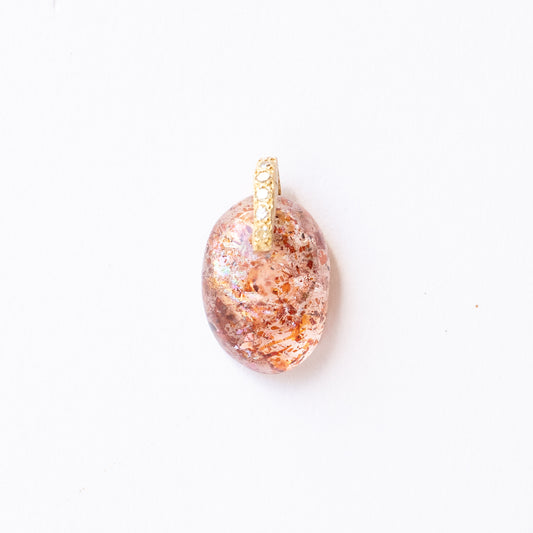 Hibiki 石项链 - 草莓石英/钻石 -