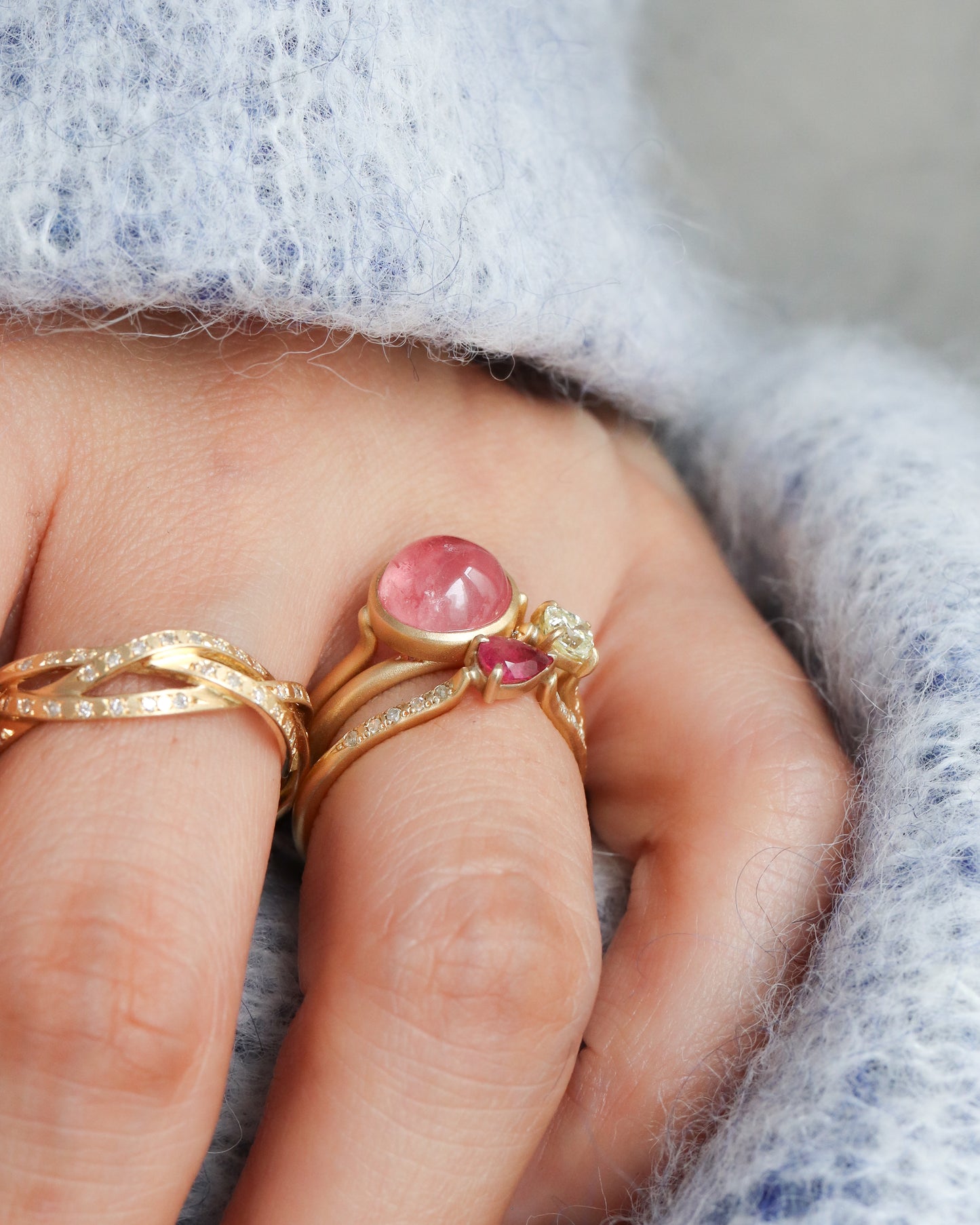 Collet Ring - Rhodochrosite -