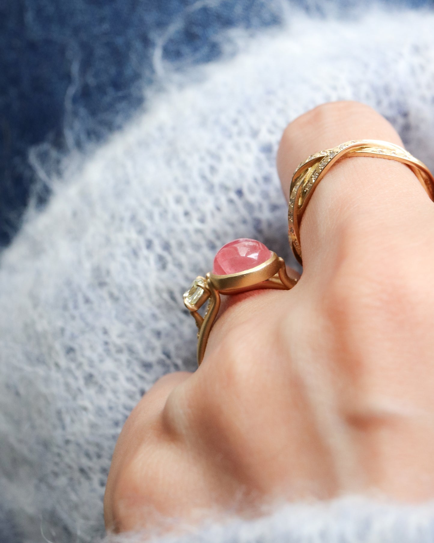 Collet Ring - Rhodochrosite -