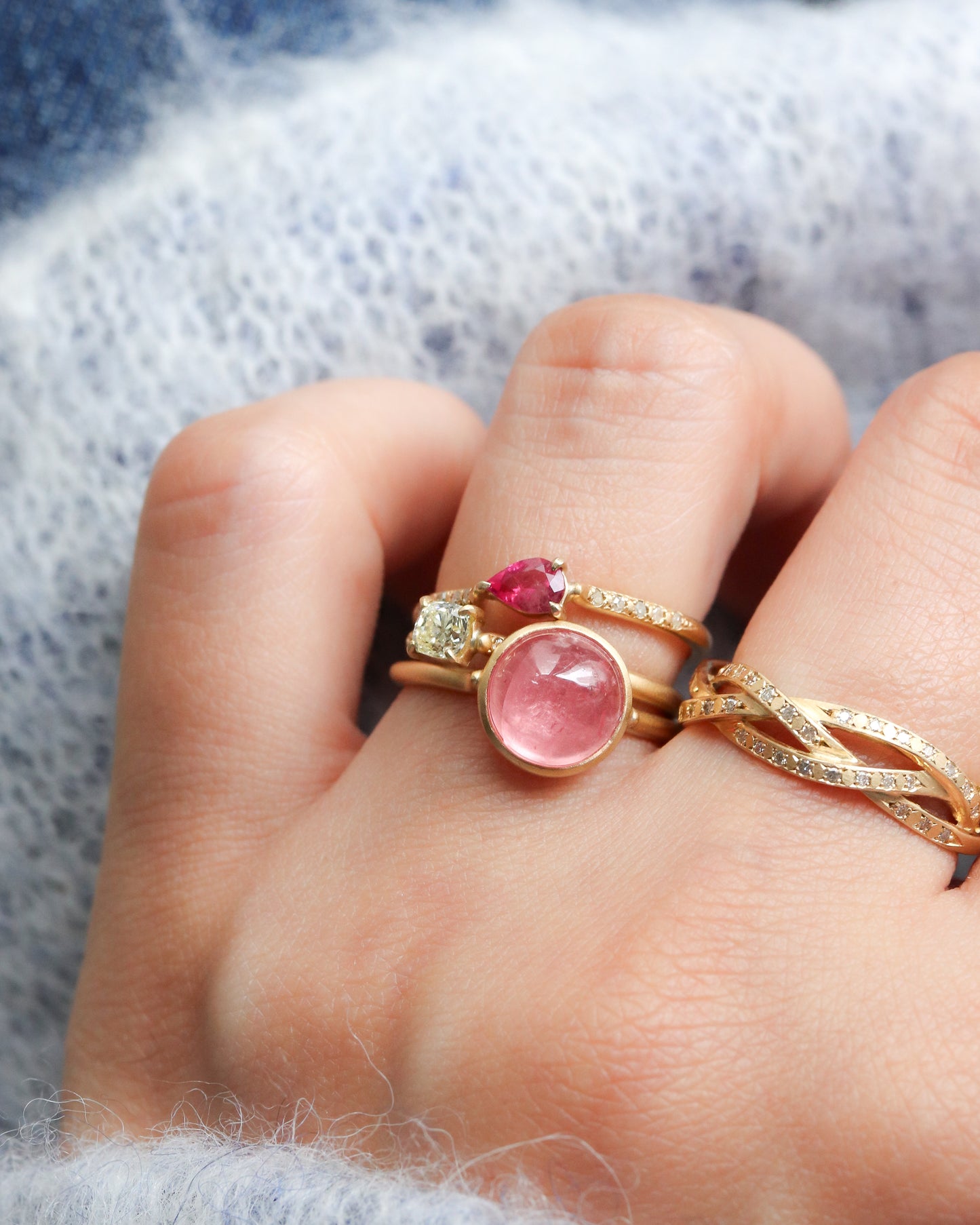 Collet Ring - Rhodochrosite -