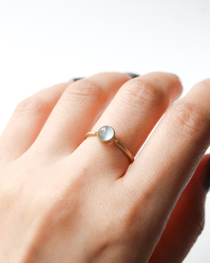 Milgrain Ring - Aquamarine Cat's Eye -