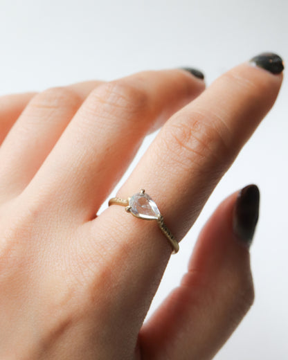 Prong Ring - Rainbow Moon Stone -