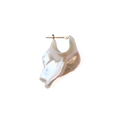 Rock Pierced Earrings - Freshwater baroque pearl -