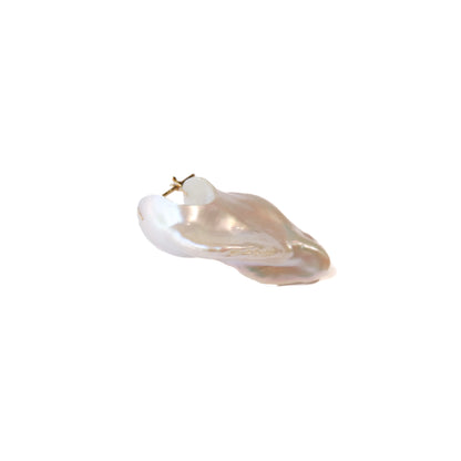 Rock Pierced Earrings - Freshwater baroque pearl -