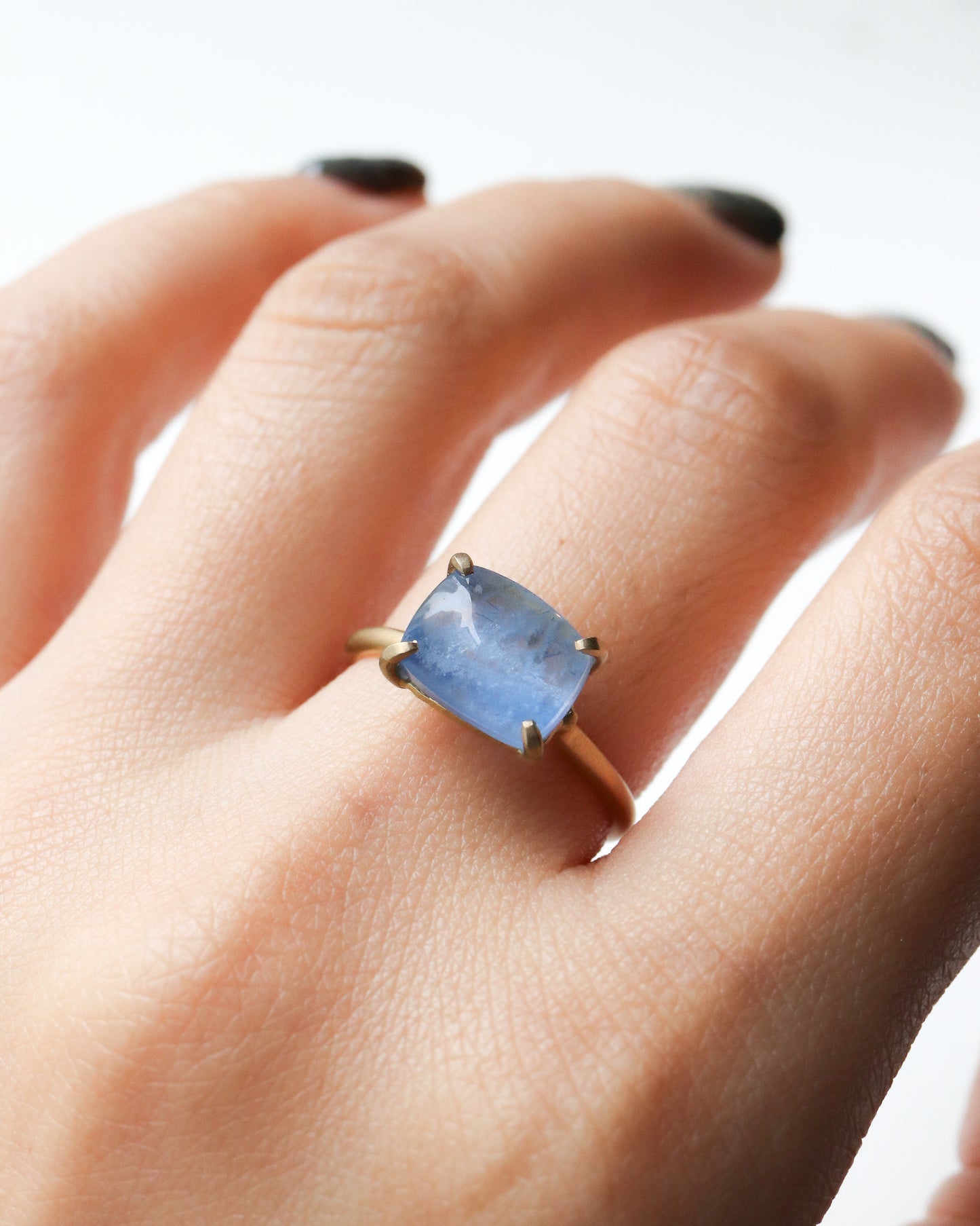 Prong Ring - Dumortierite in Quartz -