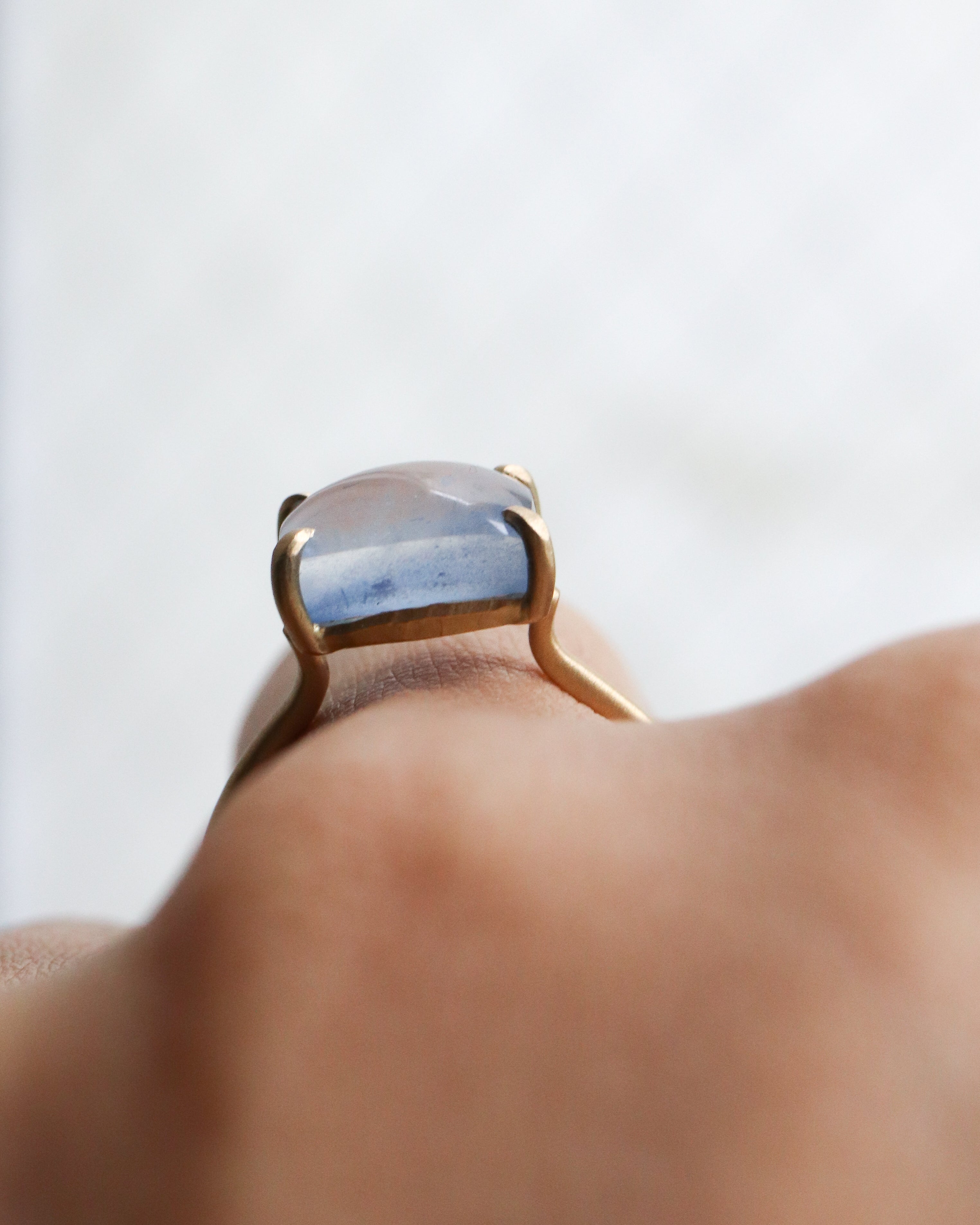 Prong Ring - Dumortierite in Quartz -