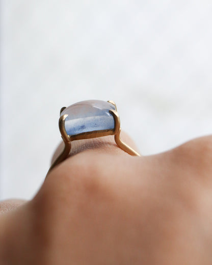 Prong Ring - Dumortierite in Quartz -