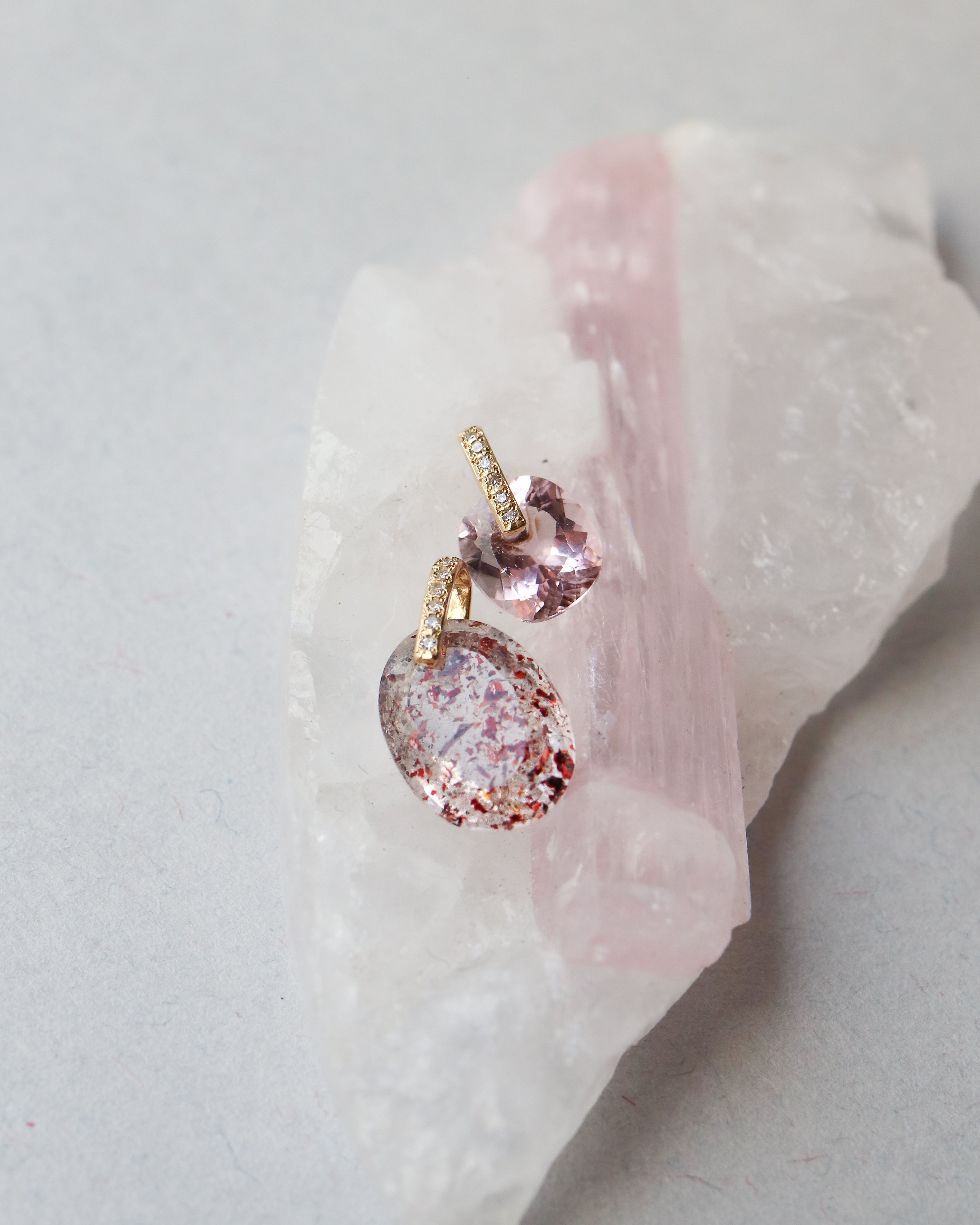 Hibiki Stone Necklace - Morganite -