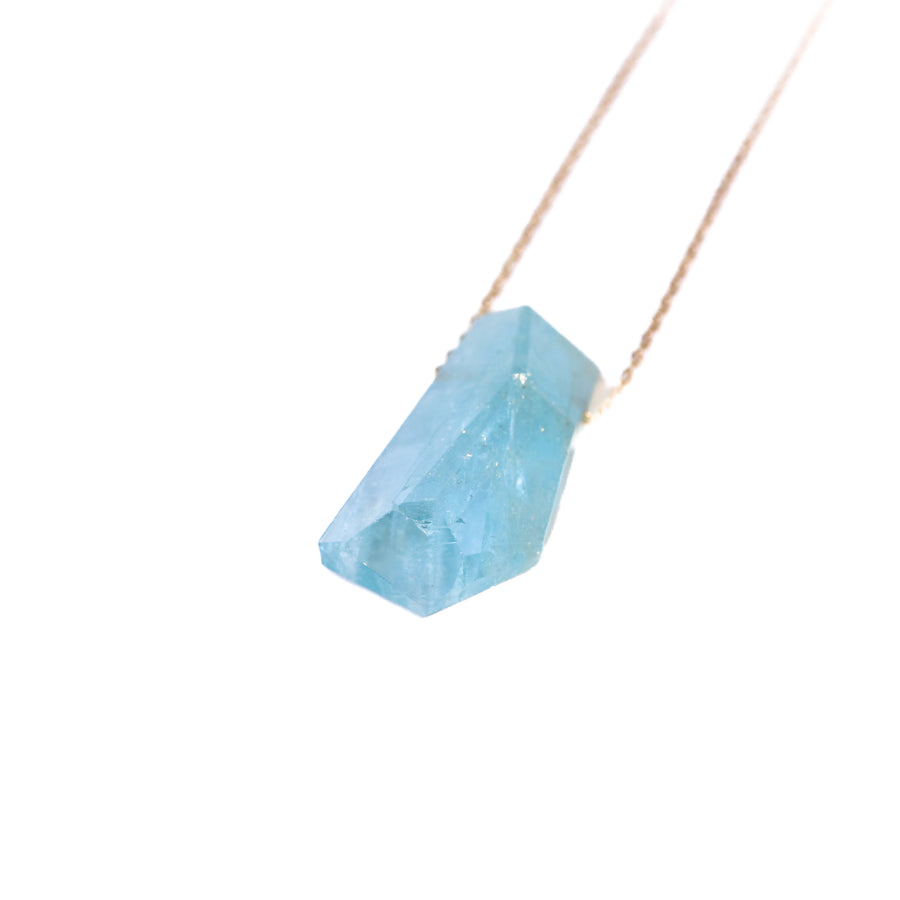 Rock  Necklace - Aquamarine -