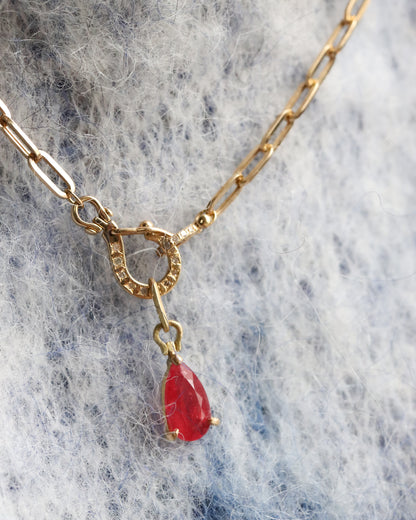 HorseShoe Prong Necklace - Rhodonite -