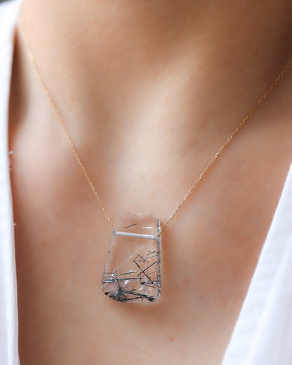 Rock Necklace - Tourmalinated Quartz -