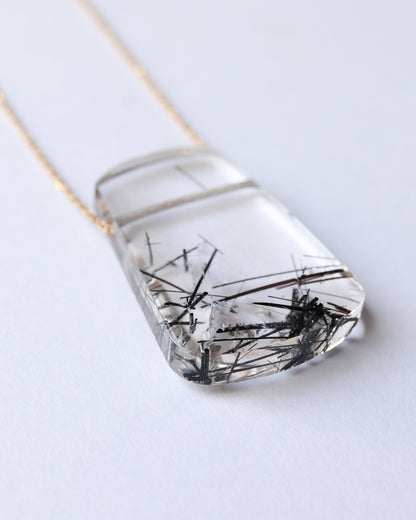 Rock Necklace - Tourmalinated Quartz -