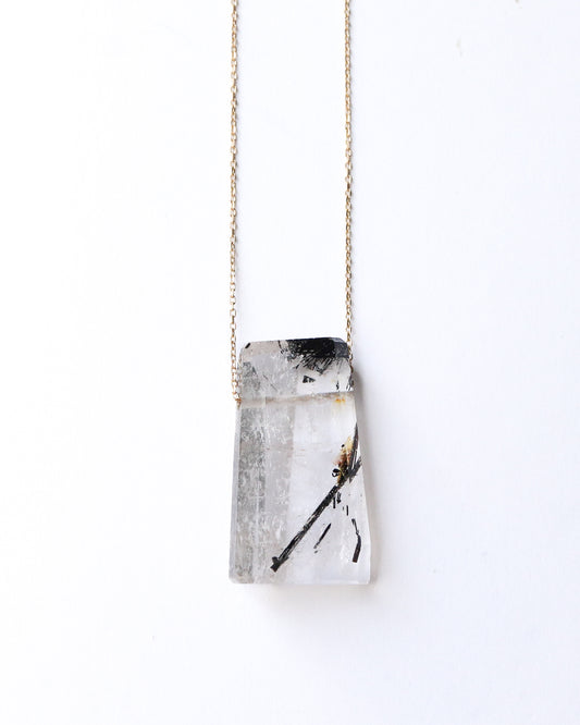 Rock Necklace - Tourmalinated Quartz -