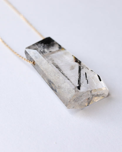 Rock Necklace - Tourmalinated Quartz -