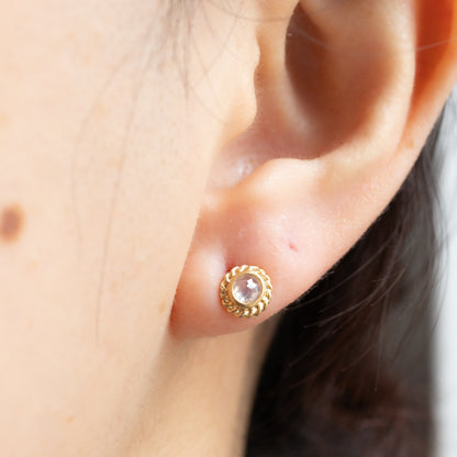 扭纹穿孔耳环 - 钻石 -