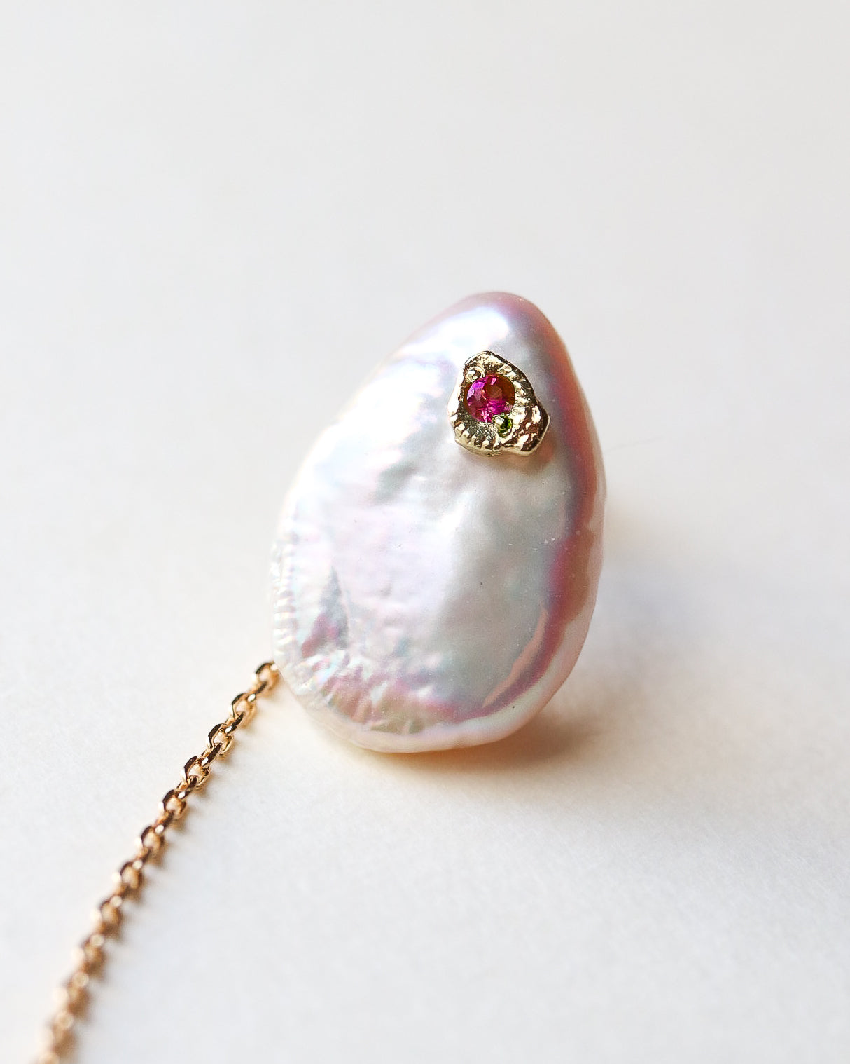 Flat Pierced Earring - Keshi Pearl - C