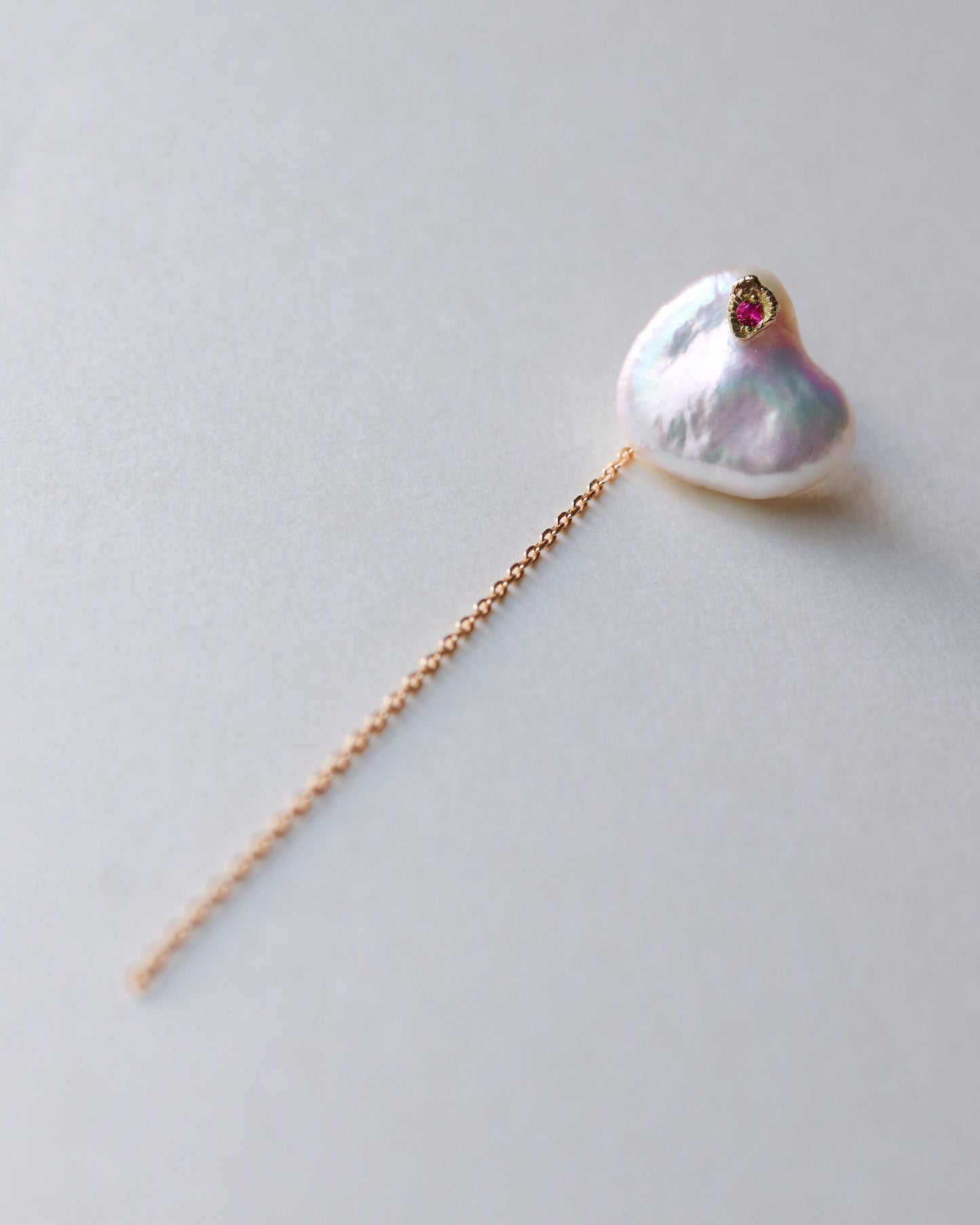 Flat Pierced Earring - Keshi Pearl - A