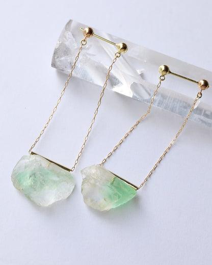 Pipe Pierced Earring - Fluorite -