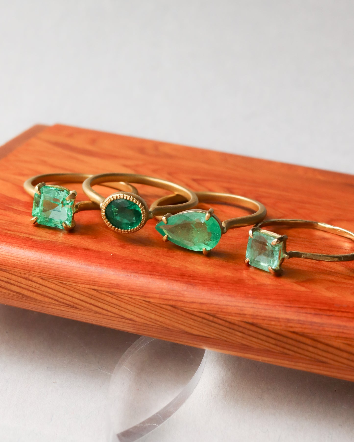 Milgrain Ring - Emerald -