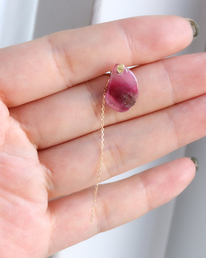 Flat Pierced Earring - Bicolor Tourmaline -