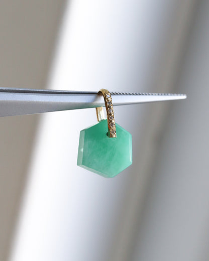 Hibiki Stone Necklace - Emerald / Diamond -