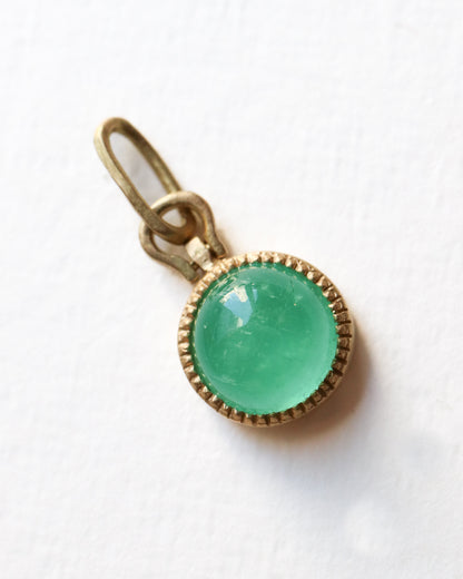 HorseShoe Milgrain Necklace - Emerald -