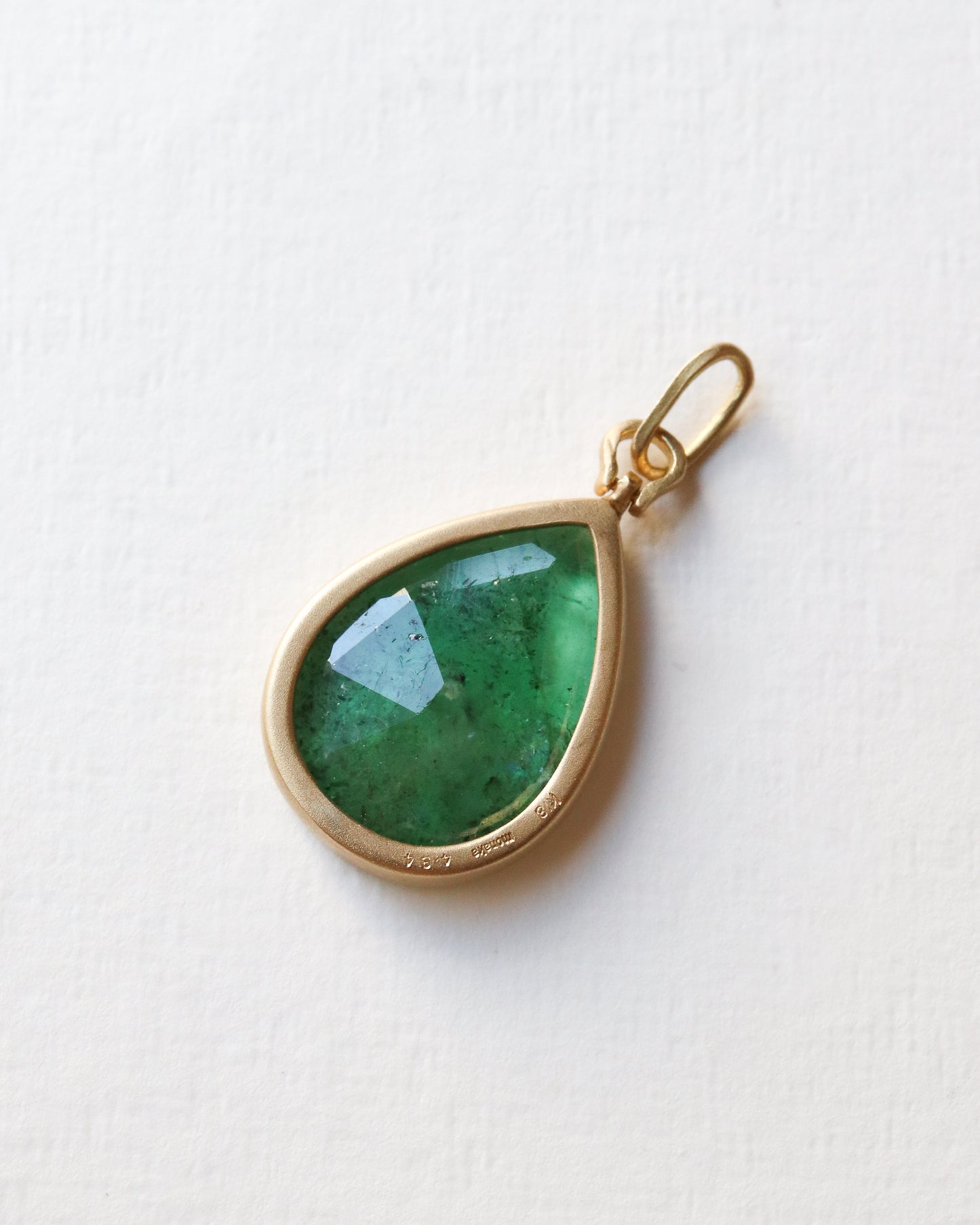 HorseShoe Collet Necklace - Emerald -