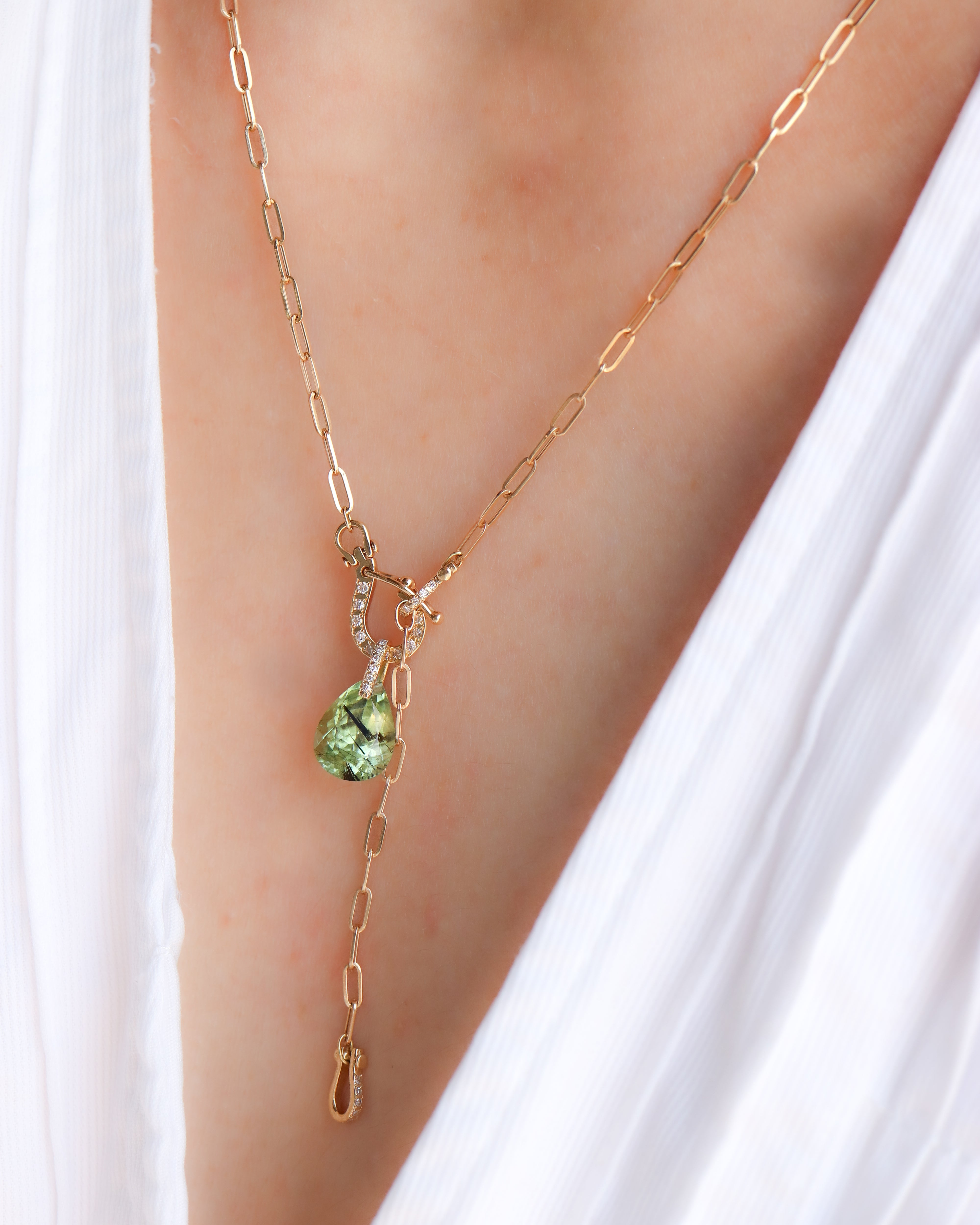 Hibiki Stone Necklace - Peridot Rutile -