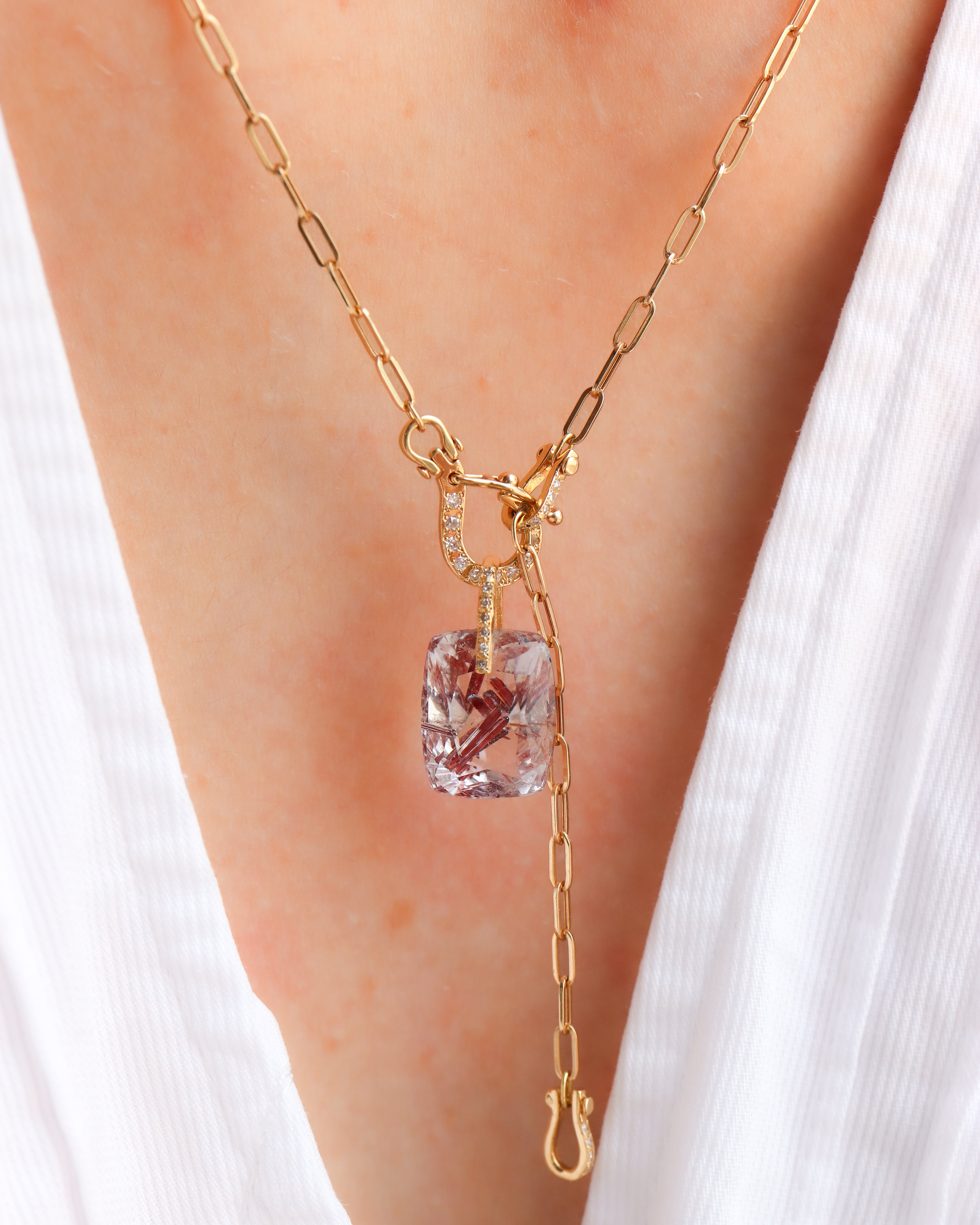 Hibiki Stone Necklace - Red Rutile -