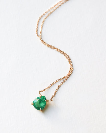 Prong Necklace - Emerald -