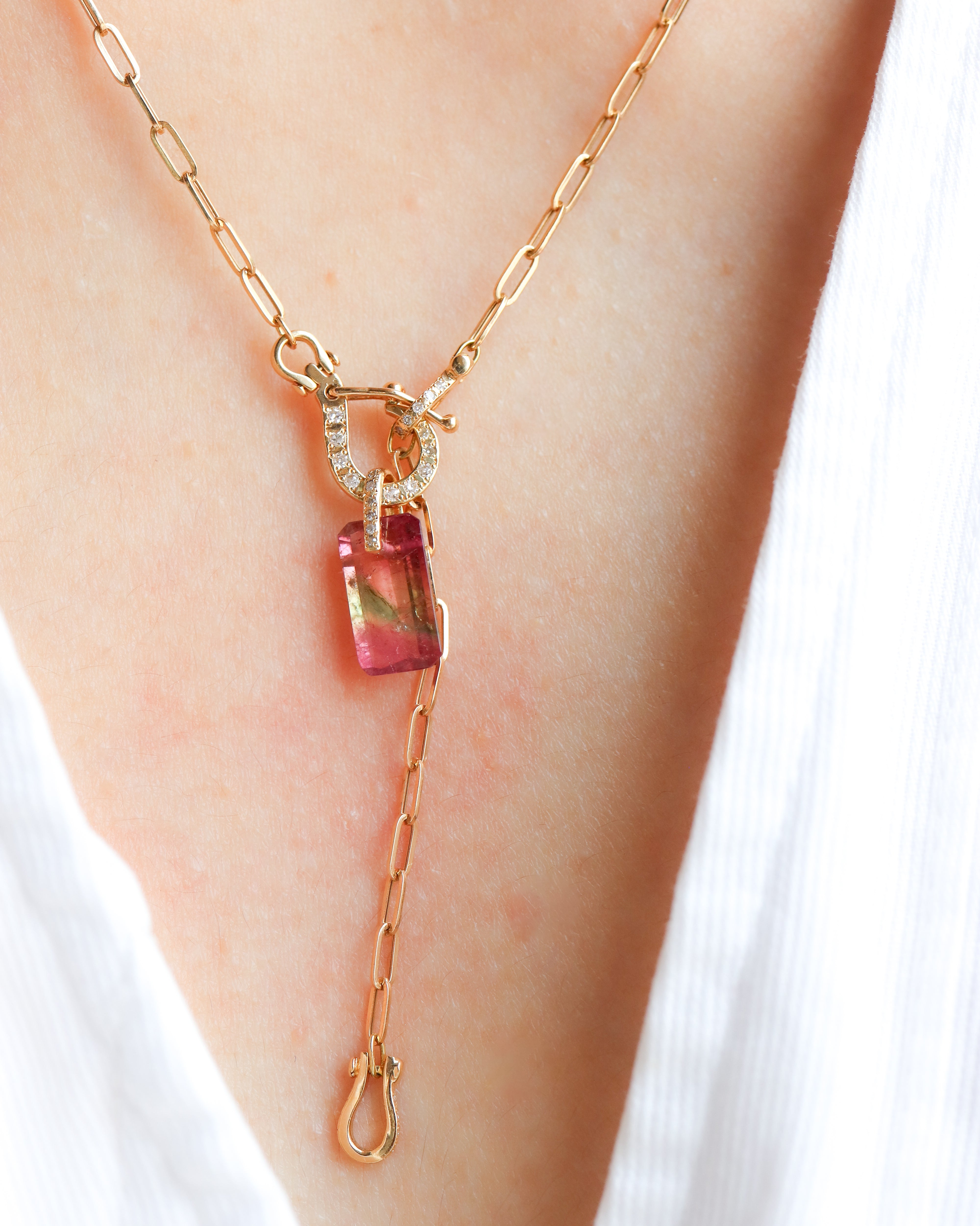 Hibiki Stone Necklace - Bicolor Tourmaline -